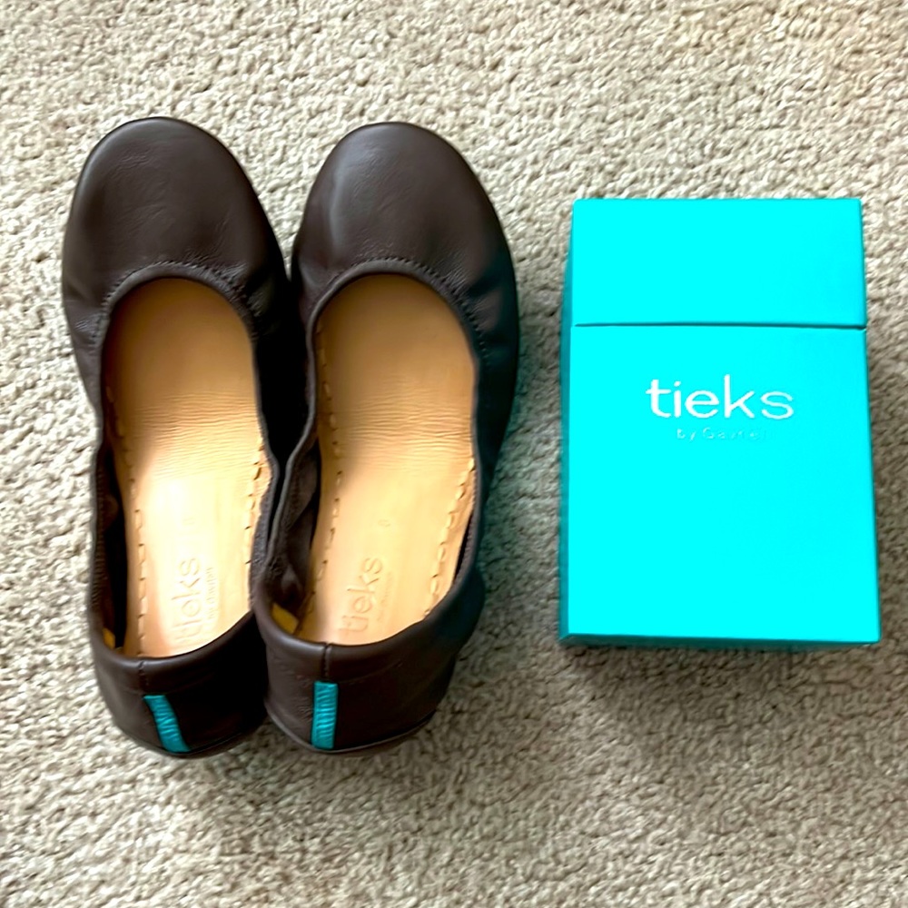 Chocolate Brown Tieks Size 8— Like New!